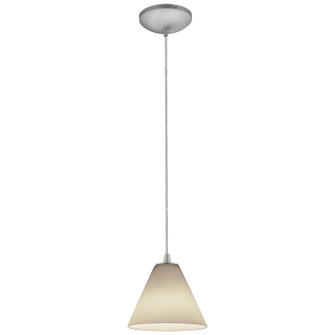 Martini One Light Pendant in Brushed Steel (18|28004-1C-BS/WHT)