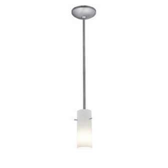 Cylinder One Light Pendant in Brushed Steel (18|28030-1R-BS/OPL)