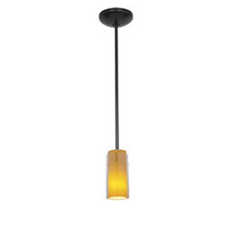 Glass'n Glass Cylinder One Light Pendant in Oil Rubbed Bronze (18|28033-1R-ORB/CLAM)