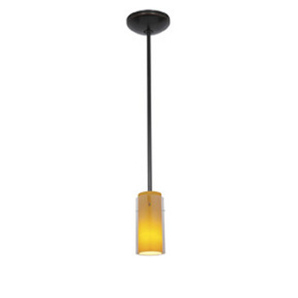 Glass'n Glass Cylinder One Light Pendant in Oil Rubbed Bronze (18|28033-1R-ORB/CLAM)