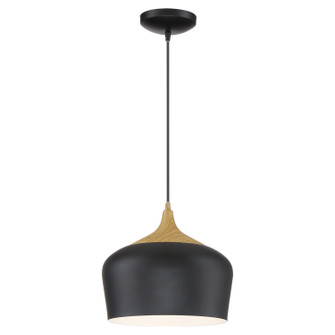 Blend LED Pendant in Black w/Wood Grain (18|52057LEDDLP-BL/WGN)