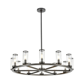 Revolve 12 Light Chandelier in Urban Bronze/Clear Glass (452|CH309012UBCG)