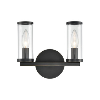 Revolve Two Light Bathroom Fixture in Clear Glass/Urban Bronze (452|WV309022UBCG)