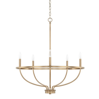 Greyson Five Light Chandelier in Aged Brass (65|428551AD)