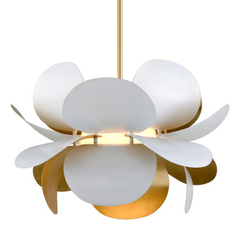 Ginger One Light Pendant in White And Gold Leaf (68|314-43)