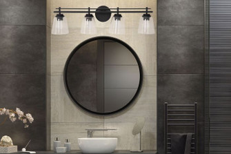 Drake Four Light Vanity in Flat Black (46|19633FB4)