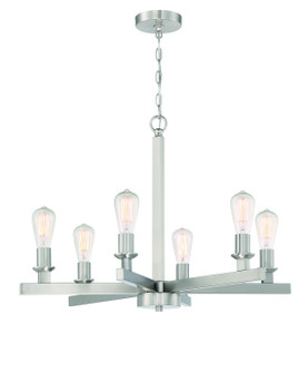 Chicago Six Light Chandelier in Brushed Polished Nickel (46|53126-BNK)