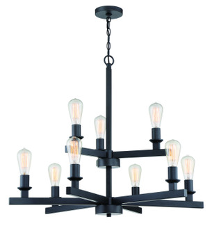 Chicago Nine Light Chandelier in Flat Black (46|53129-FB)