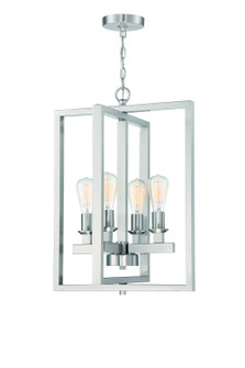 Chicago Four Light Foyer Pendant in Brushed Polished Nickel (46|53134-BNK)