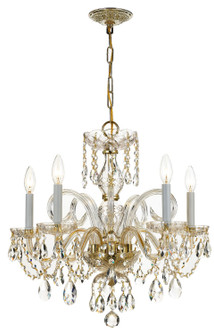 Traditional Crystal Five Light Chandelier in Polished Brass (60|1005-PB-CL-S)