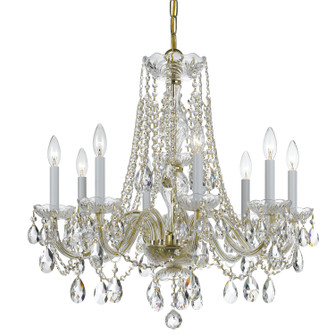 Traditional Crystal Eight Light Chandelier in Polished Brass (60|1138-PB-CL-SAQ)