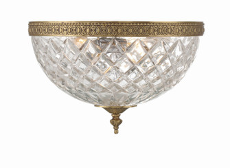 Ceiling Mount Three Light Flush Mount in Olde Brass (60|117-12-OB)