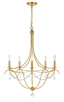 Metro Five Light Chandelier in Antique Gold (60|425-GA)