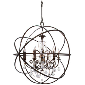 Solaris Six Light Chandelier in English Bronze (60|9219-EB-CL-S)