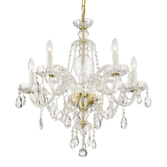 Candace Five Light Chandelier in Polished Brass (60|CAN-A1306-PB-CL-SAQ)