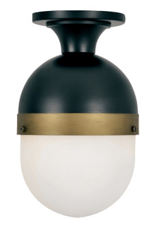 Capsule One Light Outdoor Semi Flush Mount in Matte Black + Textured Gold (60|CAP-8500-MK-TG)