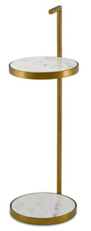 Silas Drinks Table in Antique Brass/White (142|4000-0098)