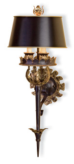 The Duke Gold Wall Sconce Three Light Wall Sconce in Zanzibar Gold Leaf/Zanzibar Black (142|5412)