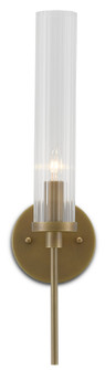 Bagno One Light Wall Sconce in Antique Brass/Clear (142|5800-0004)