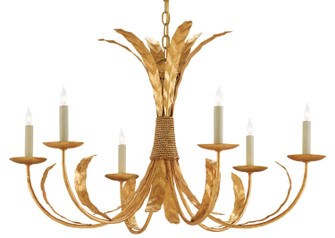 Bunny Williams Six Light Chandelier in Grecian Gold Leaf (142|9000-0186)