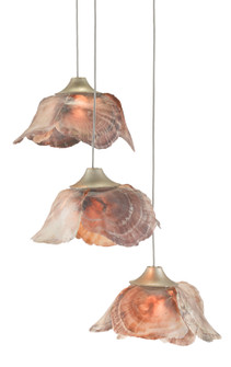 Catrice Three Light Pendant in Painted Silver/Contemporary Silver Leaf/Natural Shell (142|9000-0675)