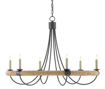 Shipwright Six Light Chandelier in Natural/French Black/Smokewood (142|9000-0754)