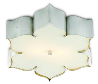 Grand Lotus Two Light Flush Mount in Contemporary Silver Leaf/Faux Alabaster (142|9999-0042)