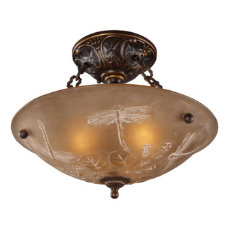 Restoration Three Light Semi Flush Mount in Golden Bronze (45|08096-AGB)