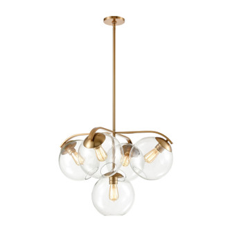 Collective Five Light Chandelier in Satin Brass (45|32353/5)