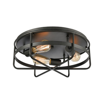 Wickshire Three Light Flush Mount in Matte Black (45|46382/3)