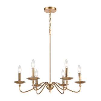 Wellsley Six Light Chandelier in Burnished Brass (45|46796/6)