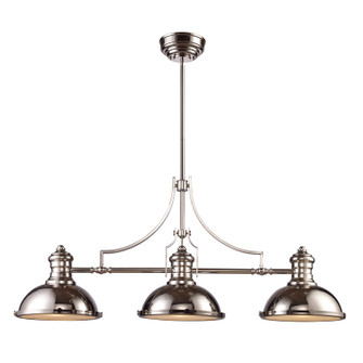 Chadwick Three Light Linear Chandelier in Polished Nickel (45|66115-3)