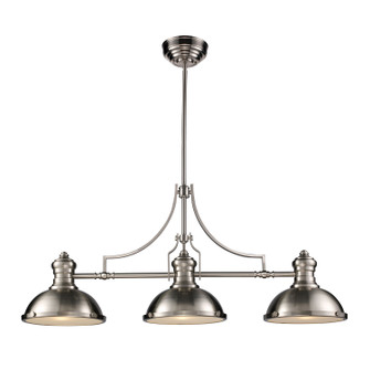 Chadwick Three Light Linear Chandelier in Satin Nickel (45|66125-3)