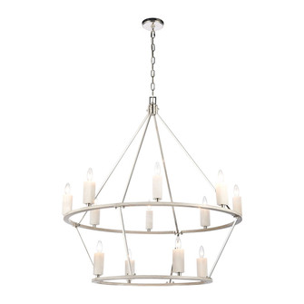 White Stone 12 Light Chandelier in Polished Nickel (45|69450/8+4)