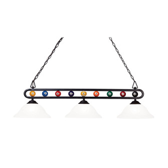 Billiard Motif Three Light Linear Chandelier in Matte Black (45|BIS9301)