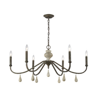 French Connection Six Light Chandelier in Malted Rust (45|D3871)