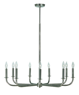 Moderne Nine Light Chandelier in Polished Silver (8|1060 PS)