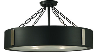 Oracle Four Light Flush / Semi-Flush Mount in Satin Pewter with Polished Nickel Accents (8|2412 SP/PN)