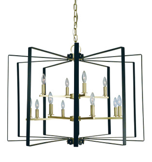 Camille 12 Light Foyer Chandelier in Polished Nickel with Matte Black Accents (8|3058 PN/MBLACK)