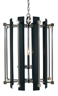 Louvre Five Light Foyer Chandelier in Antique Brass with Matte Black (8|4805 AB/MBLACK)