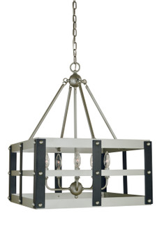 Metro Artisan Five Light Chandelier in Satin Pewter/Matte Black (8|5346 SP/MBLACK)