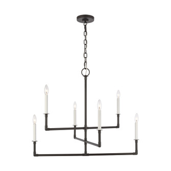 Bayview Six Light Chandelier in Aged Iron (454|CC1346AI)