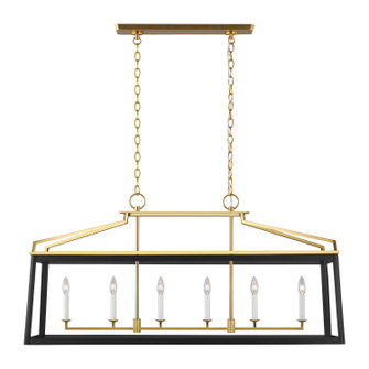 Carlow Six Light Linear Lantern in Midnight Black (454|CC1586MBKBBS)