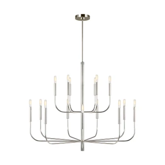 Brianna 15 Light Chandelier in Polished Nickel (454|EC10015PN)