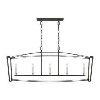 Thayer Five Light Linear Chandelier in Smith Steel (454|F3326/5SMS)