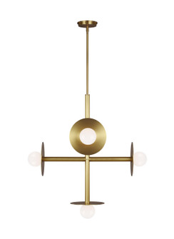 Nodes Five Light Chandelier in Burnished Brass (454|KC1035BBS) Nodes Five Light Chandelier in Burnished Brass (454|KC1035BBS)