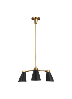 Signoret Three Light Chandelier in Burnished Brass (454|TC1093BBS)