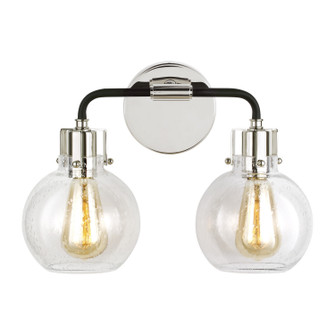 Clara Two Light Vanity in Polished Nickel/Textured Black (454|VS24402PN/TXB)