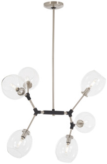 Nexpo Six Light Pendant in Brushed Nickel With Black (42|P1366-619)