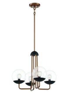 Outer Limits Four Light Chandelier in Painted Bronze W/Natural Brush (42|P1504-416)